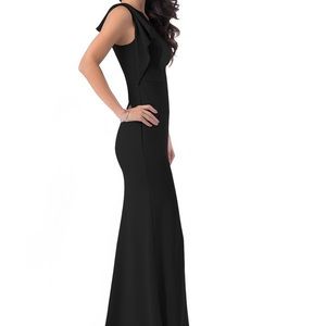 Black one-shoulder formal gown